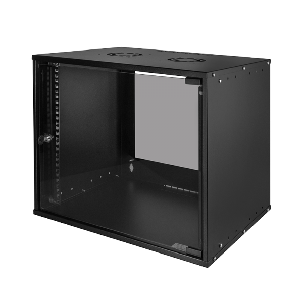 19" Wandschrank ECO, 9 HE, montiert, schwarz