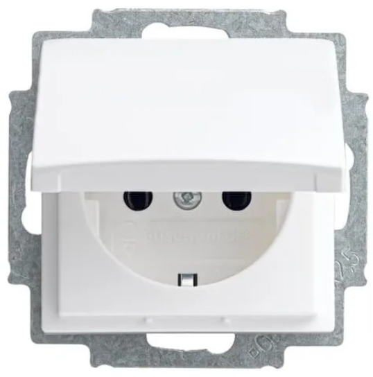 BJ 20 EUK-914 SCHUKO Steckdose Klappdeckel alpinweiß Busch-balance SI