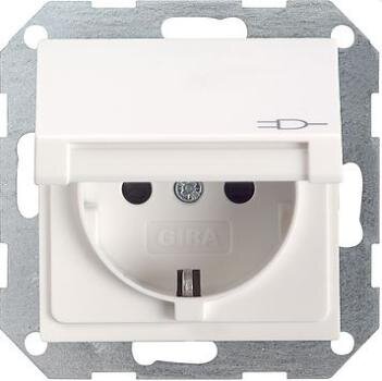 Gira 445403 System 55 SCHUKO-Steckdose mit Klappdeckel reinweiss glänzend