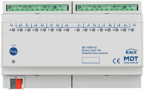 MDT BE-16000.02 KNX Binäreingang 16-fach 8TE REG Ausführung potentialfrei