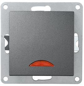 Schalter McPower "Flair", 250V~/10A, UP, anthrazit mit Orientierungsleuchte