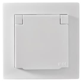 Schutzkontakt-Steckdose McPower "Flair", 250V~/16A, UP, IP44, weiß