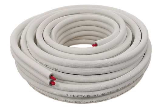 Kupfer-Kälterohr 1/4"x3/8",Ring 10m, 9mm isol., 0,8mm x0,8mm,B/CL-s1-d0