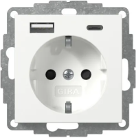Gira 245903 SCHUKO-Steckdose Shutter USB 2f Typ A/C...
