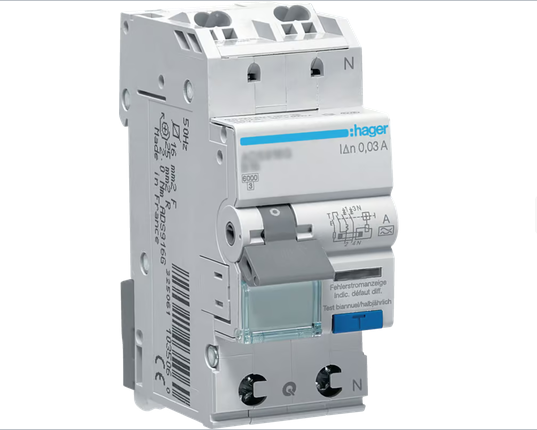 Hager ADS916D Fi-LS 1P+N 6kA B-16A 30mA Typ A QuickConnect