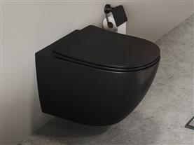 Schwarz Spülrandloses WC Silk inkl. WC-Sitz ohne Bidet (NR4)