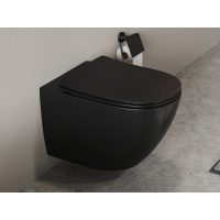 Schwarz Spülrandloses WC Silk inkl. WC-Sitz ohne...