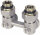 Zweirohr-Hahnblock Eckform DN15 (1/2") AG  x DN20 (3/4") AG