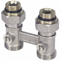 Zweirohr-Hahnblock Durchgangsf. DN15 (1/2") AG x...