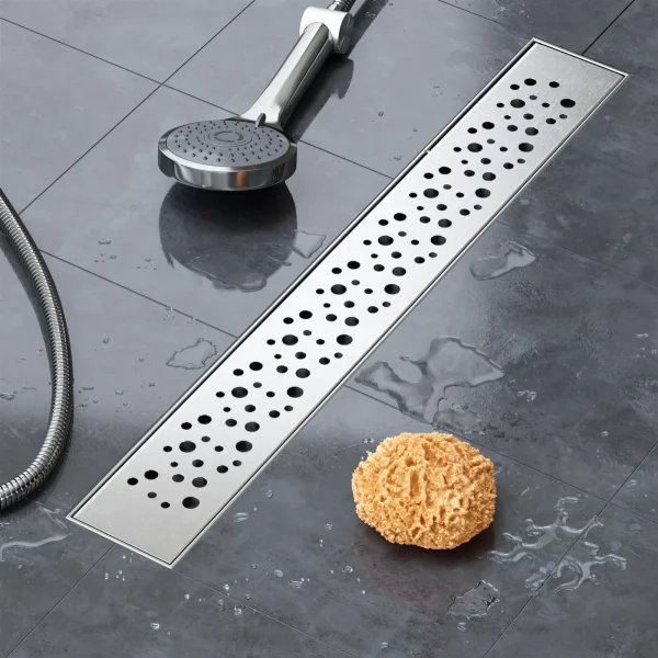 Duschrinne mit Siphon Boden- und Duschablauf Kreise 40 cm