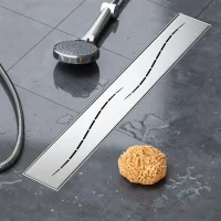 Duschrinne mit Siphon Boden- und Duschablauf Welle 130 cm