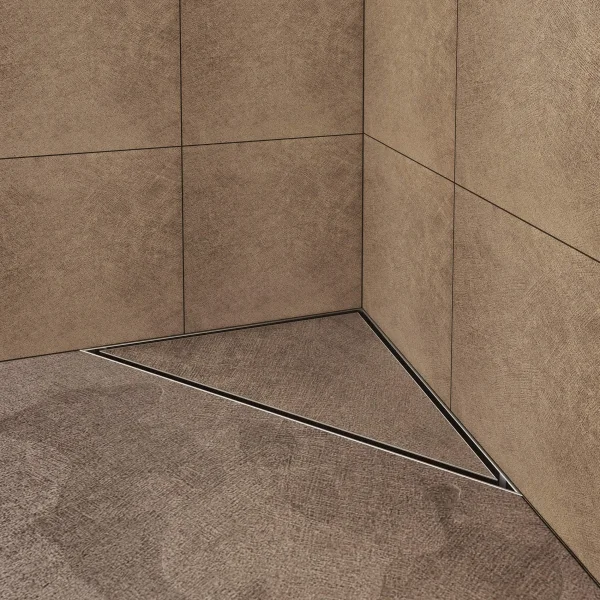 Duschrinne mit Siphon Boden- und Duschablauf Dreieckig Befliesbar 20 x 20 cm
