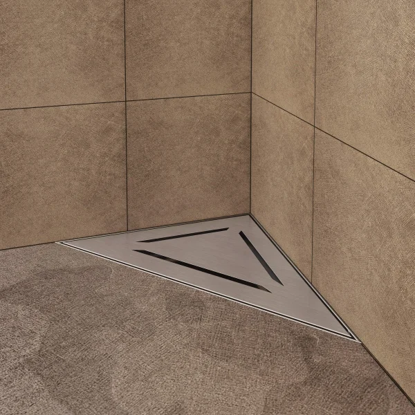 Duschrinne mit Siphon Boden- und Duschablauf Dreieckig Schlitze 20 x 20 cm