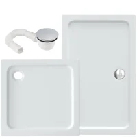 Duschwanne, 90 x 120 x 5 cm - mit Ablaufgarnitur