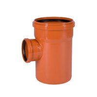 Abzweig KG DN 200 x 100 87 Grad PVC-U orange mit SBR...