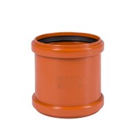 Doppelmuffe KG DN 125 PVC-U orange mit SBR L-Dichtring