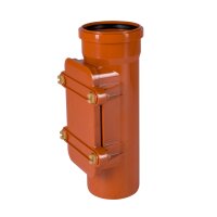 Reinigungsrohr KG DN 100 PVC-U orange mit SBR L-Dichtring